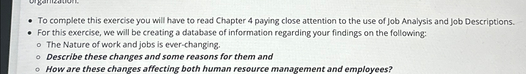  To complete this exercise you will have to read Chapter 4