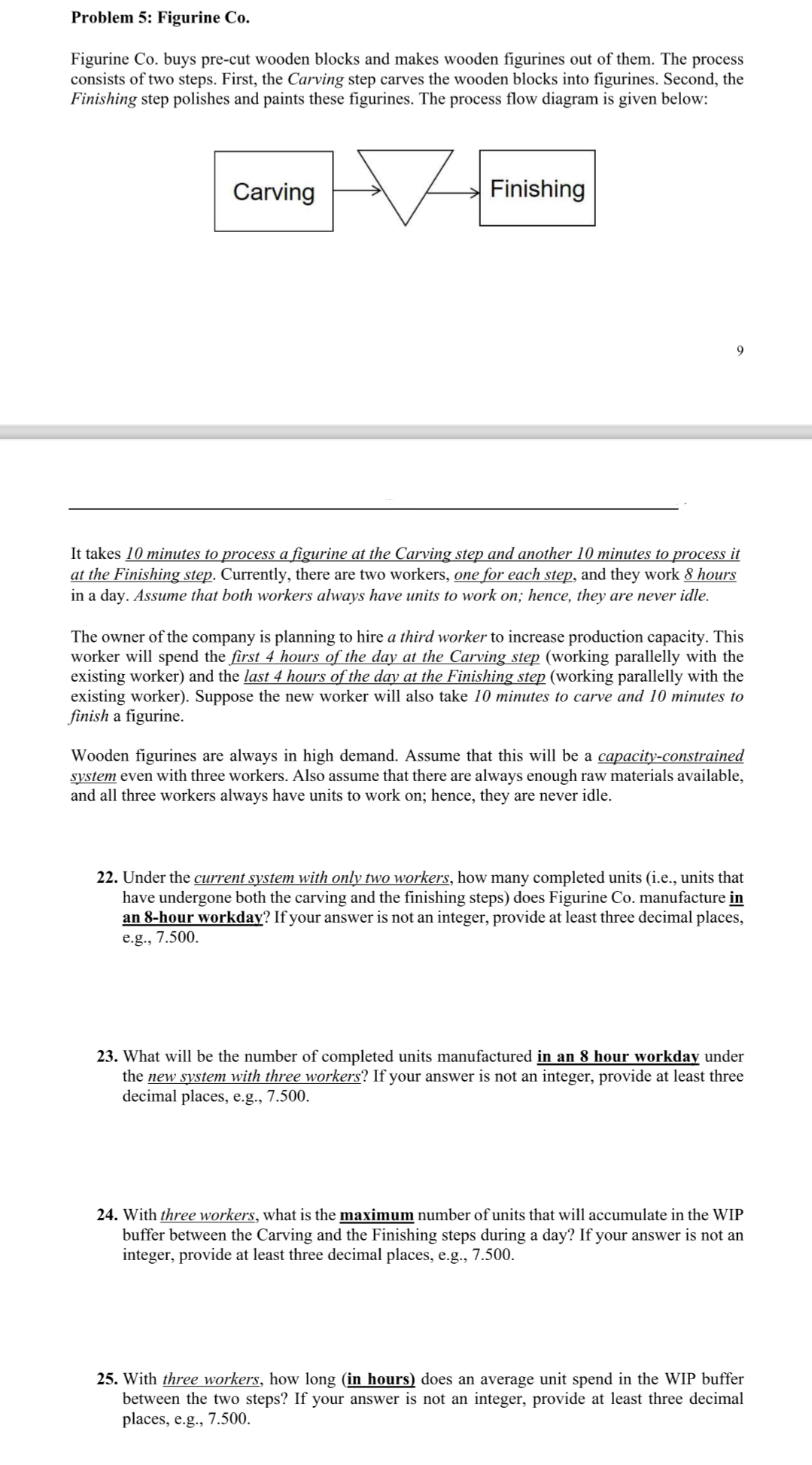  Problem 5: Figurine Co. Figurine Co. buys pre-cut wooden blocks and