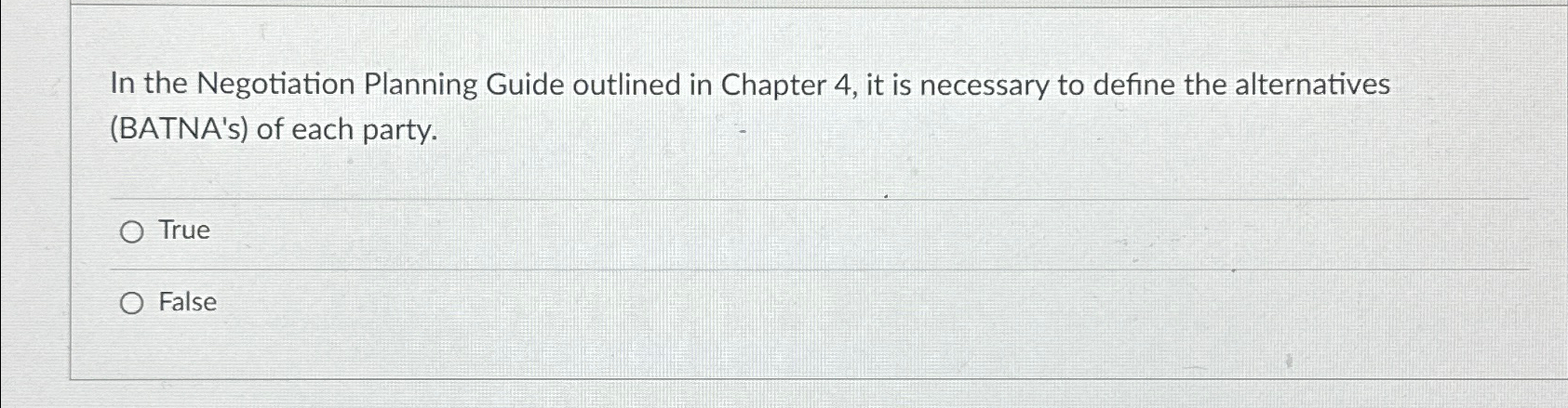  In the Negotiation Planning Guide outlined in Chapter 4, it is