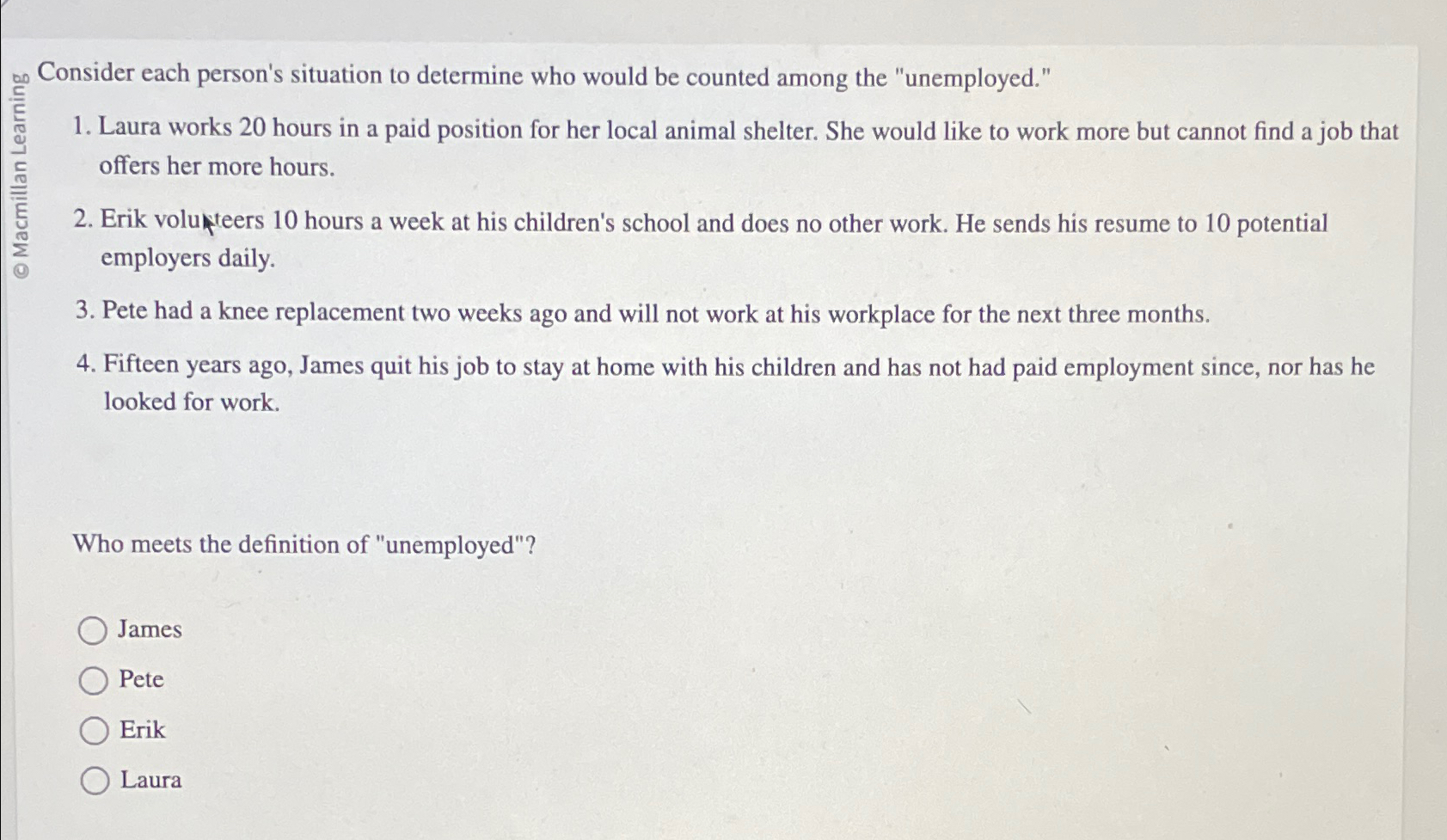  Consider each person's situation to determine who would be counted among