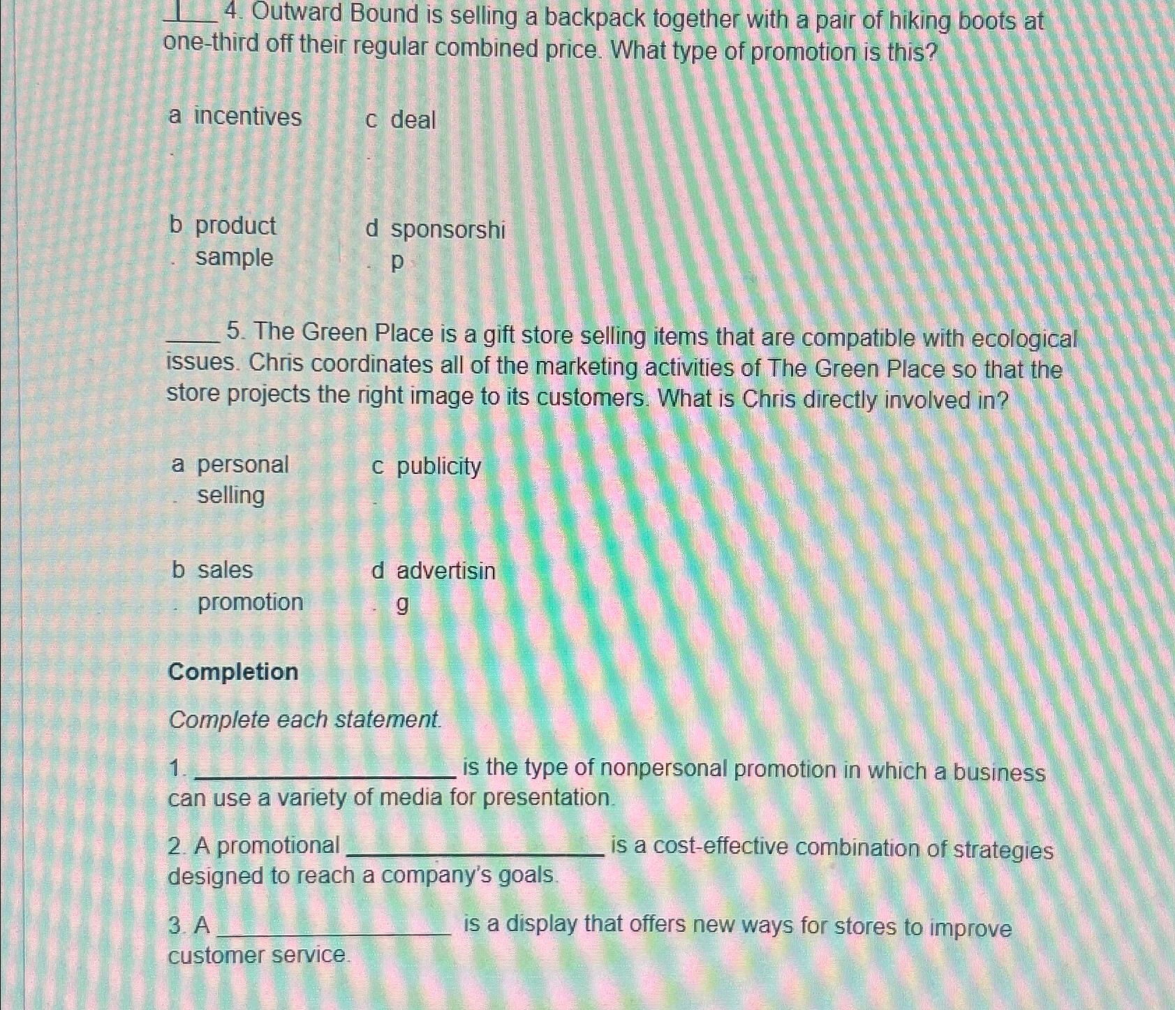  Outward Bound is selling a backpack together with a pair of