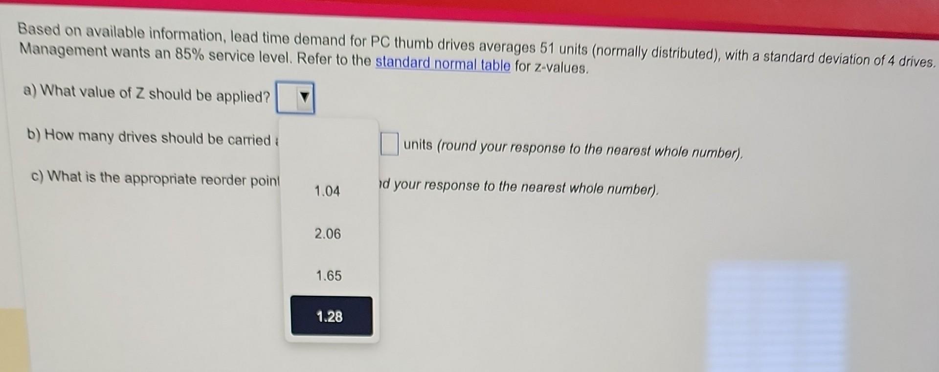 averages 51 units (normally distributed), with a standard deviation of 4 drives.