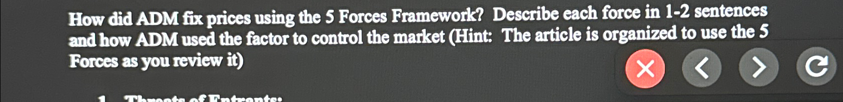  How did ADM fix prices using the 5 Forces Framework? Describe