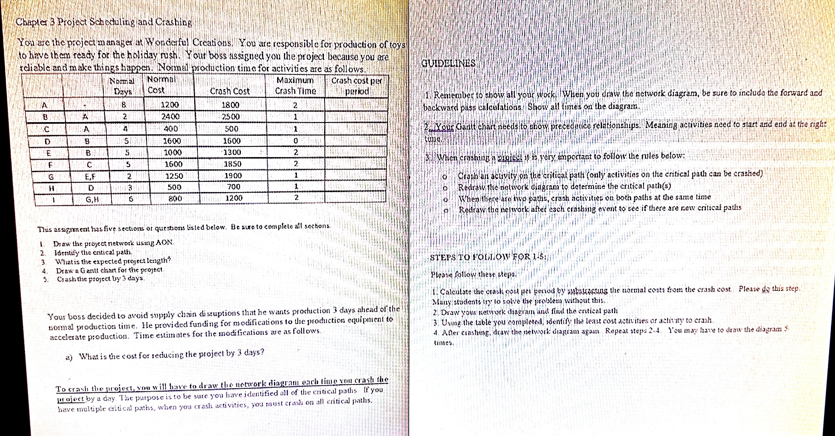 Solve Question 1-5 & "a" according to the guidelines 