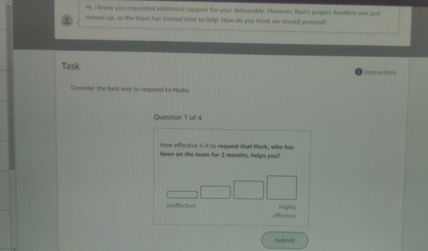  Hi, I know you requested additional support for your deliverable. However,