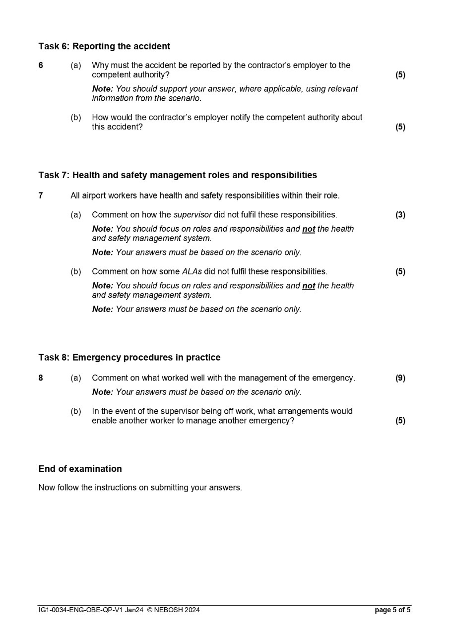  Task 6: Reporting the accident 6 (a) Why must the accident