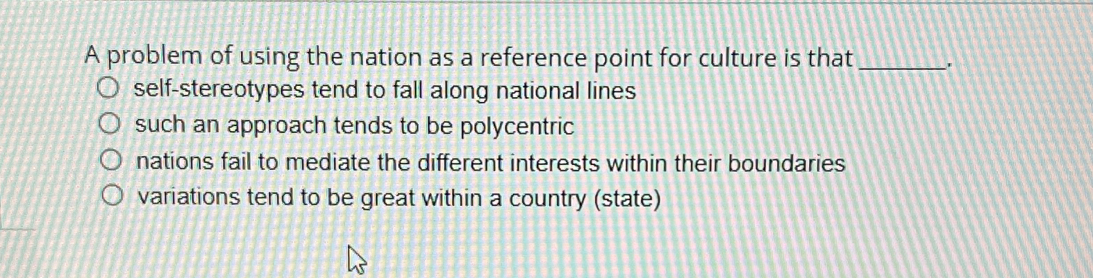  A problem of using the nation as a reference point for