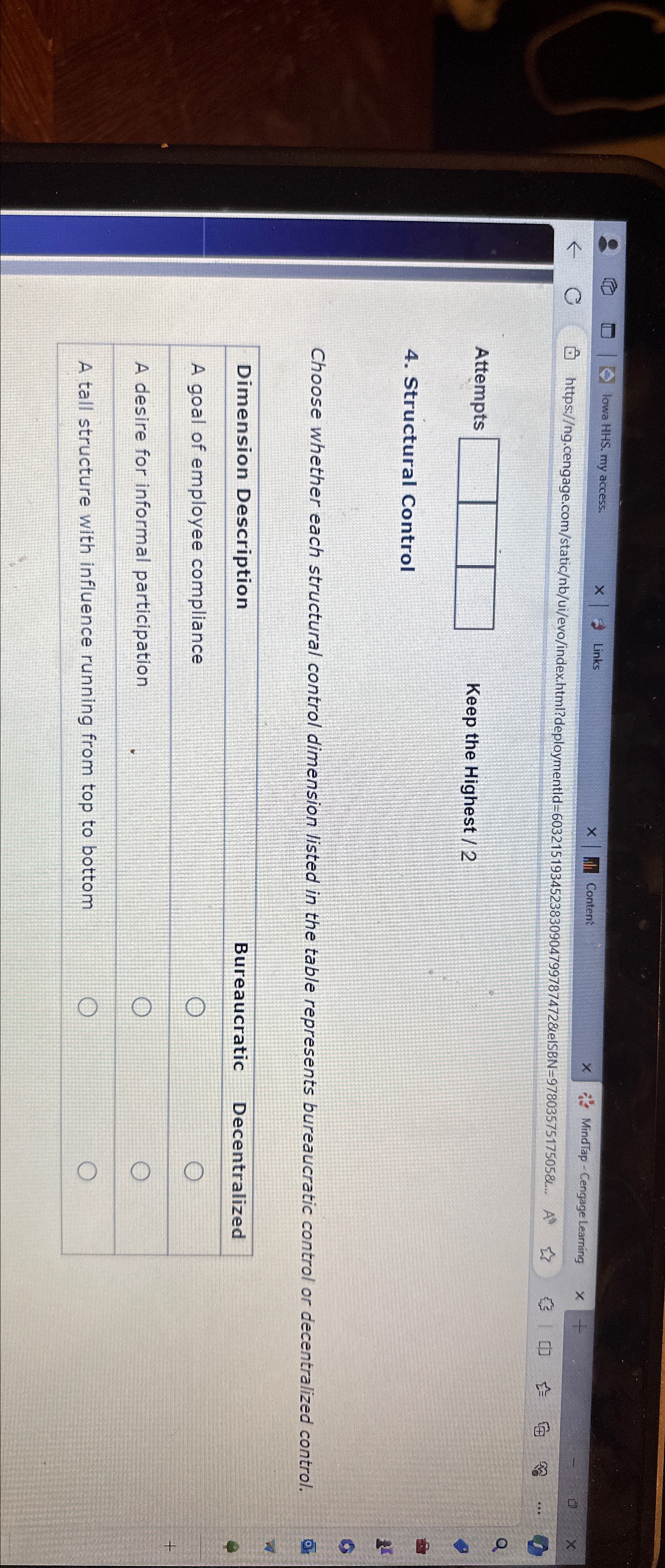  Attempts Keep the Highest /2 4. Structural Control Choose whether each