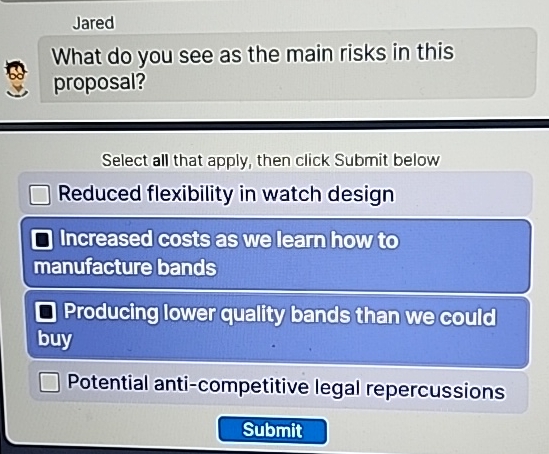  Jared What do you see as the main risks in this