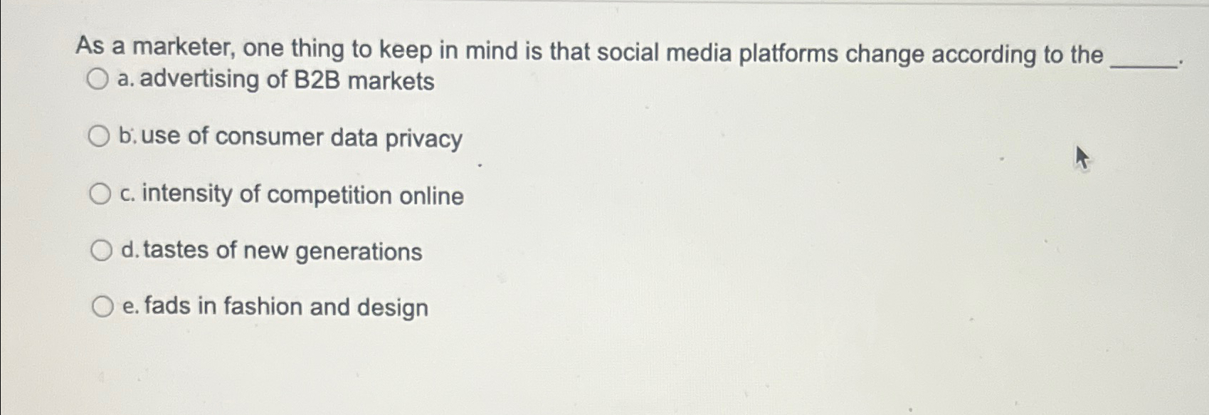  As a marketer, one thing to keep in mind is that