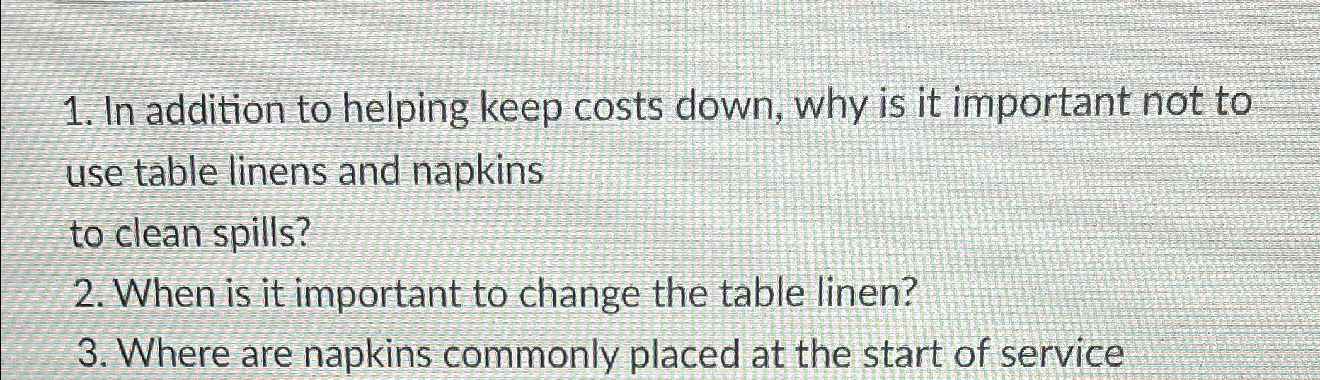  In addition to helping keep costs down, why is it important