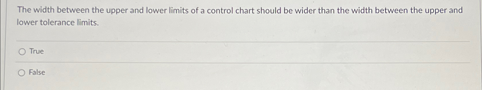  The width between the upper and lower limits of a control