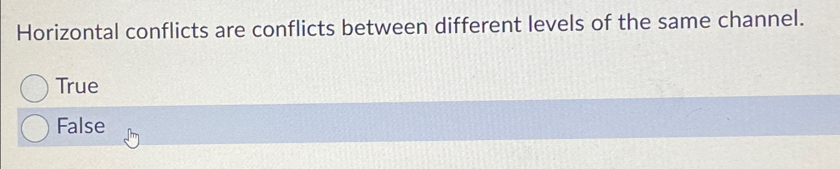  Horizontal conflicts are conflicts between different levels of the same channel.