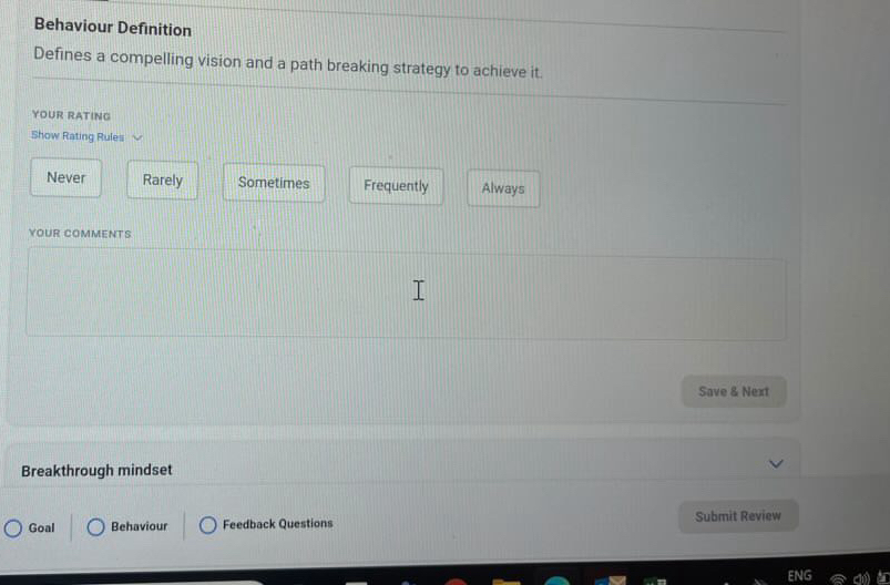  Behaviour Definition Defines a compelling vision and a path breaking strategy