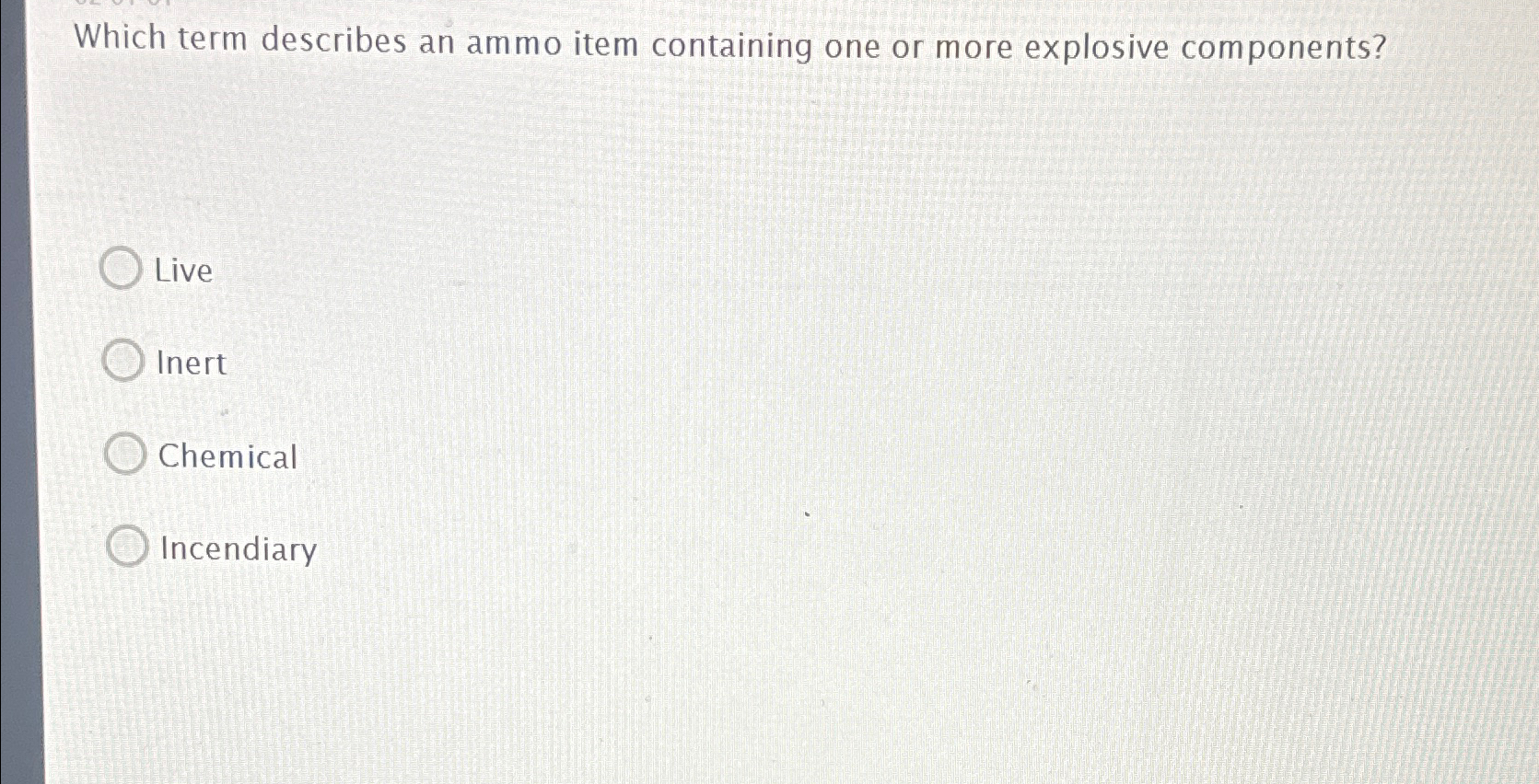  Which term describes an ammo item containing one or more explosive