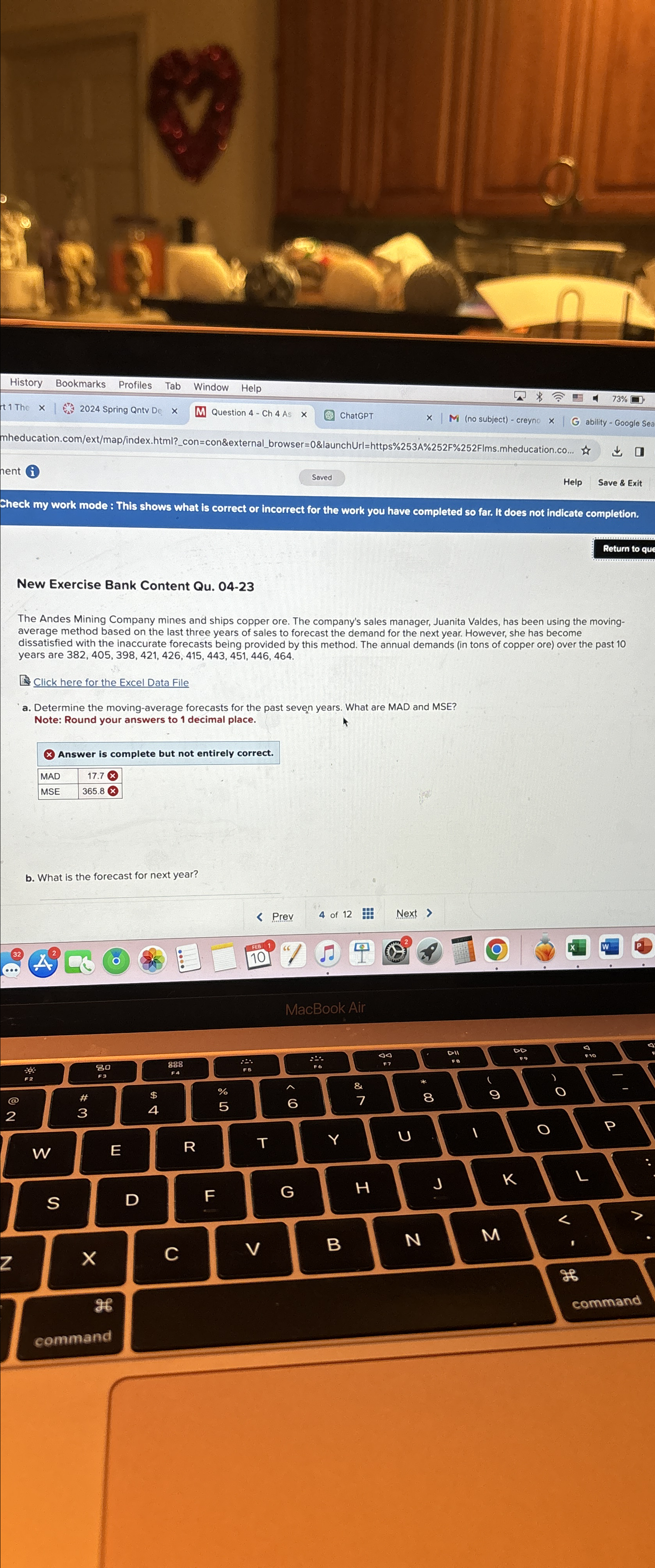  New Exercise Bank Content Qu.04-23 The Andes Mining Company mines and