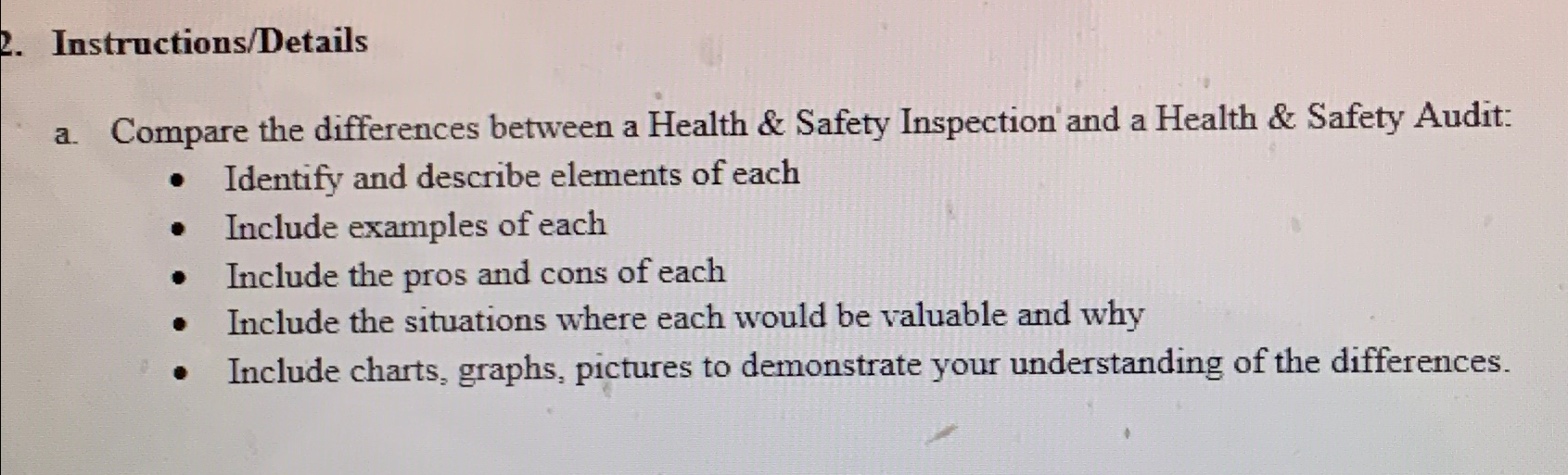  IPlease help me with this assignment. Instructions/Details a. Compare the differences