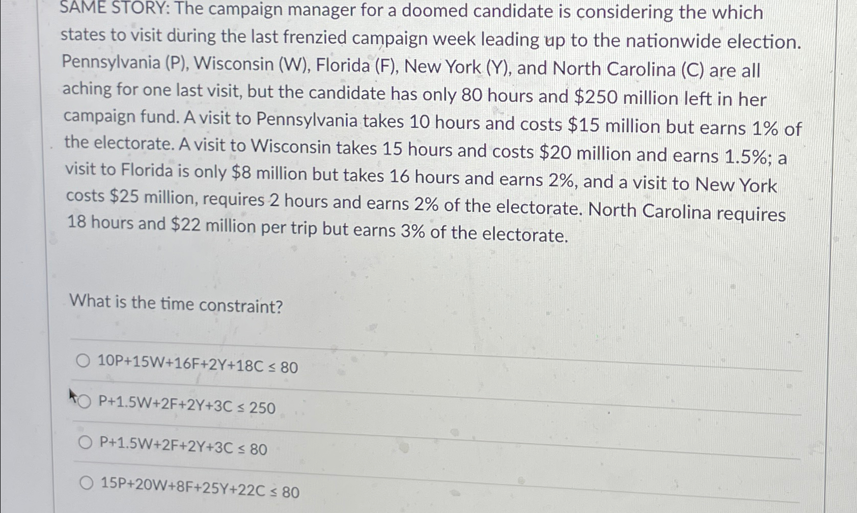  SAME STORY: The campaign manager for a doomed candidate is considering