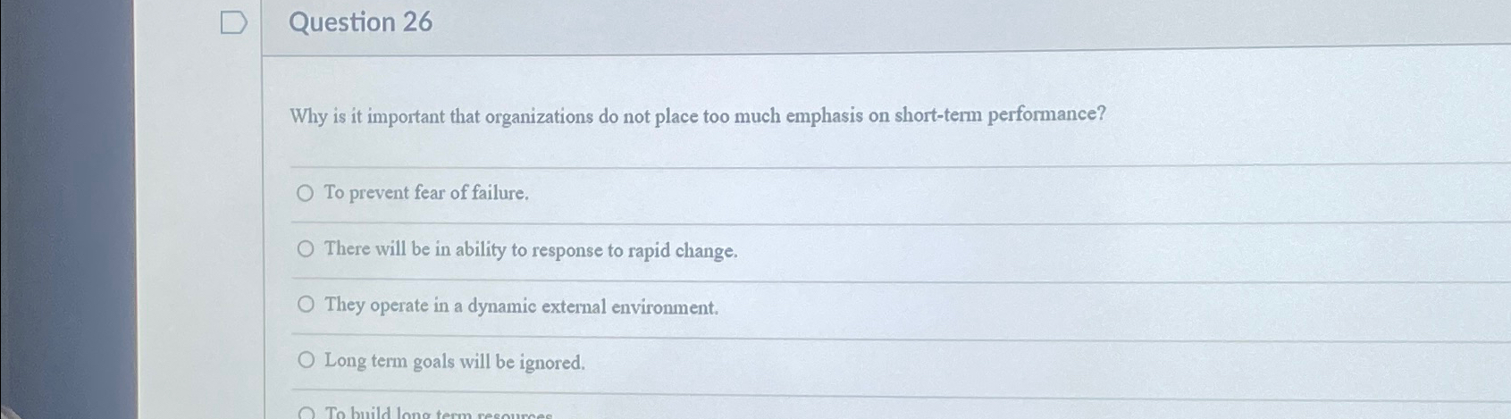  Question 26 Why is it important that organizations do not place