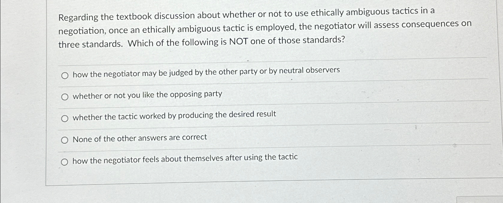  Regarding the textbook discussion about whether or not to use ethically