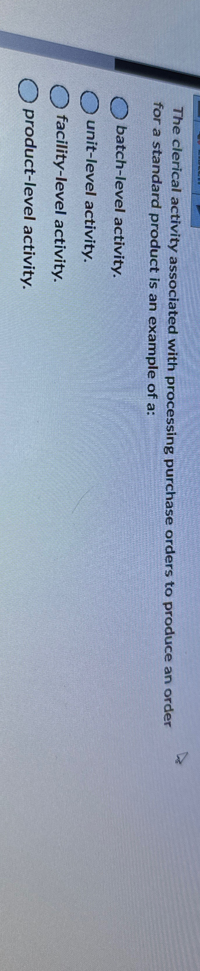 The clerical activity associated with processing purchase orders to produce an