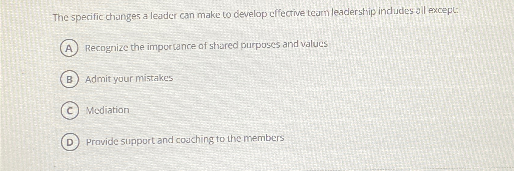  The specific changes a leader can make to develop effective team
