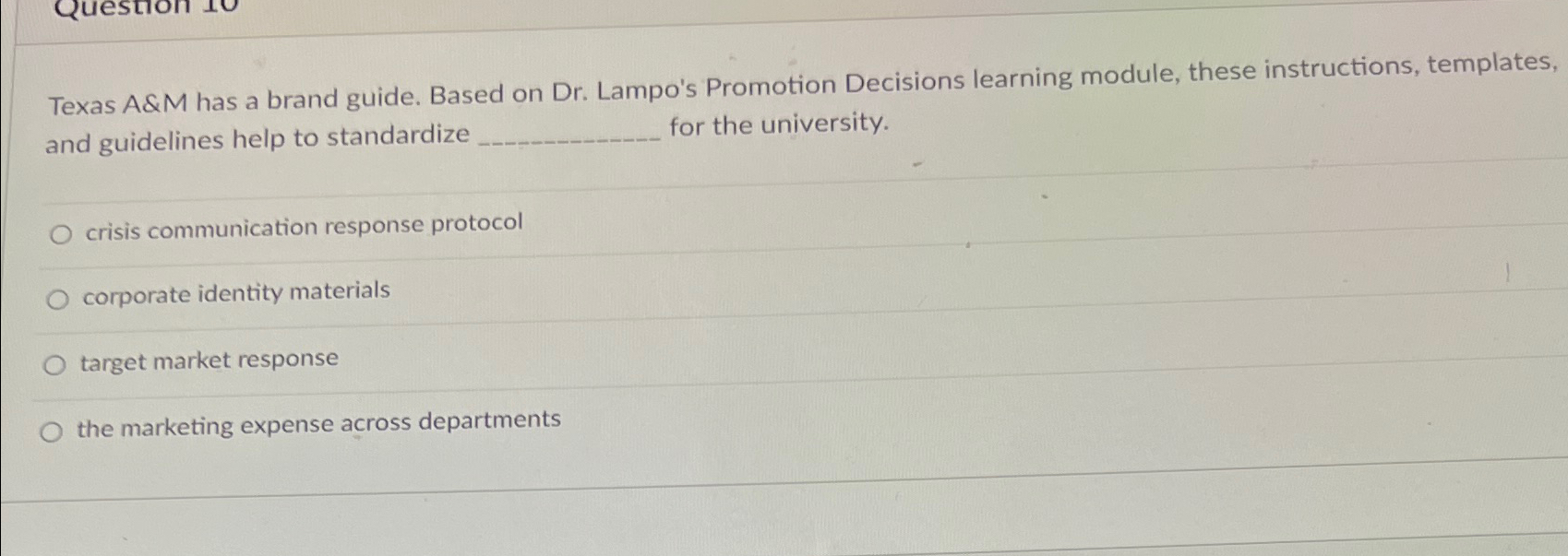  Texas A&M has a brand guide. Based on Dr. Lampo's Promotion