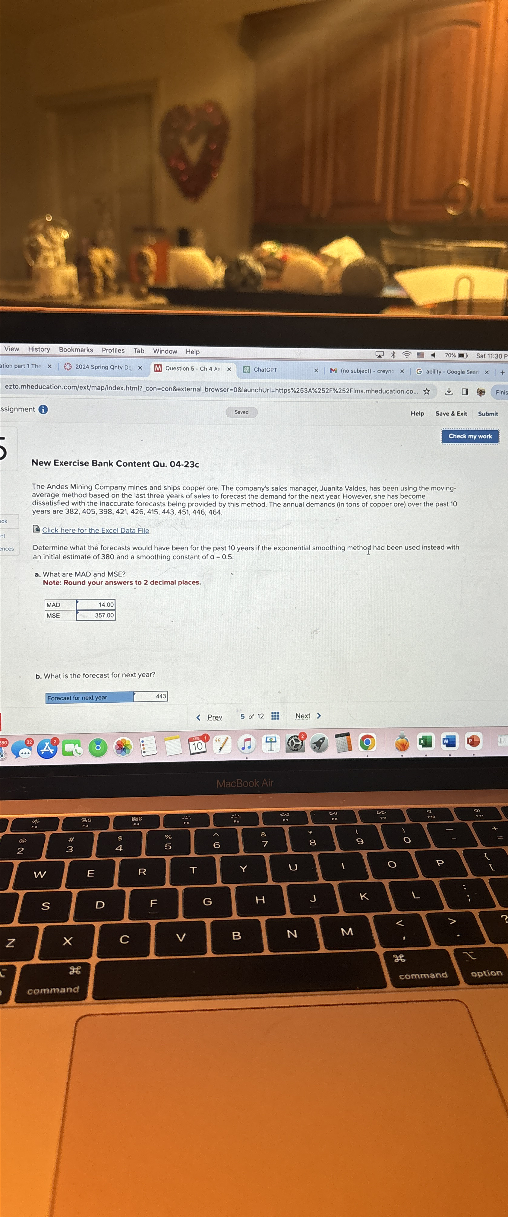  New Exercise Bank Content Qu.04-23c The Andes Mining Company mines and