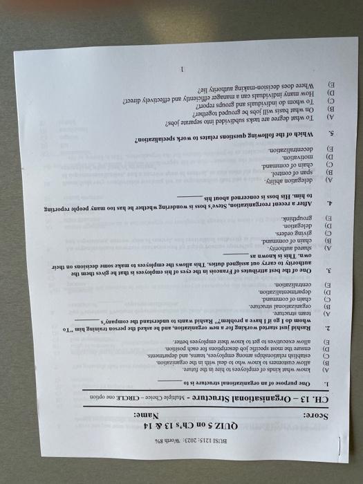  A) team structure. B) organizational structure. C) chain of command. D)
