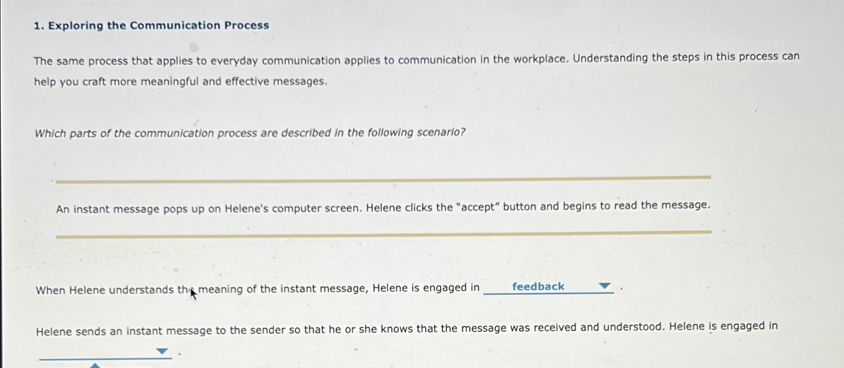  Exploring the Communication Process The same process that applies to everyday