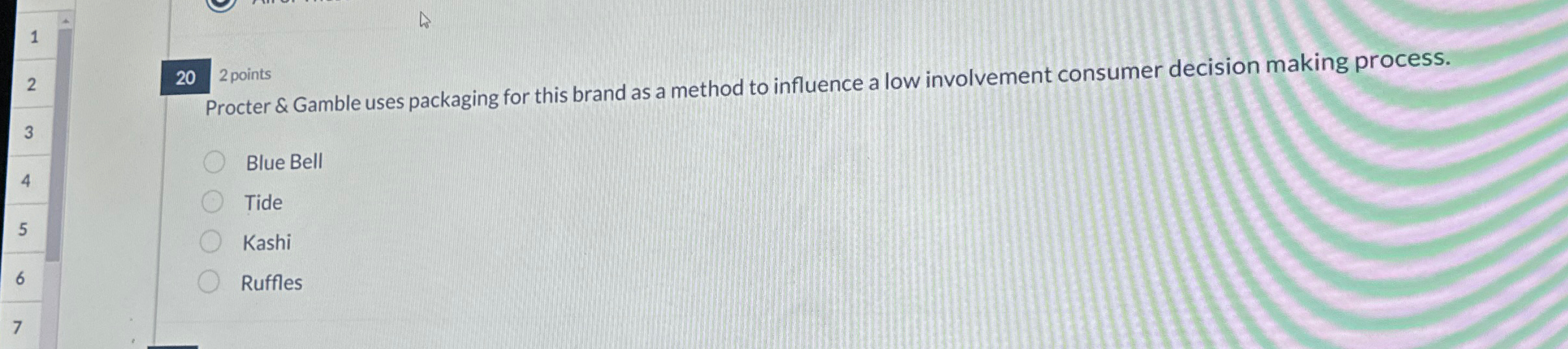  2 points Procter & Gamble uses packaging for this brand as