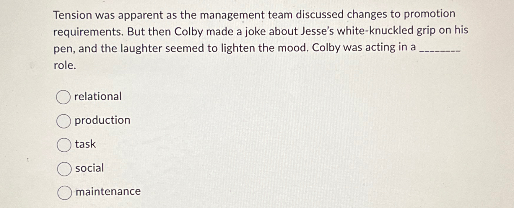  Tension was apparent as the management team discussed changes to promotion