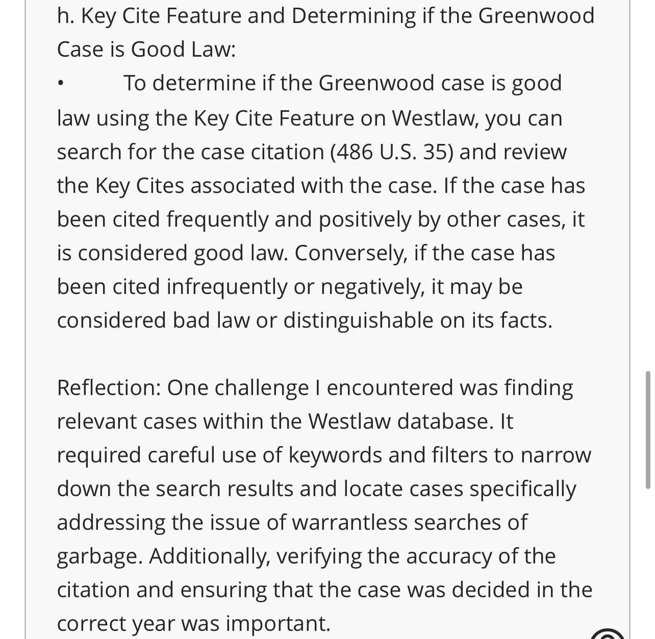 v. Greenwood. a. What is the full case citation of this case?