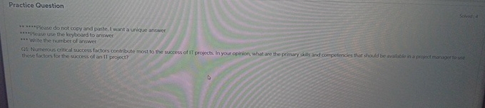 Practice Question ..... Please do not copy and paste. I want