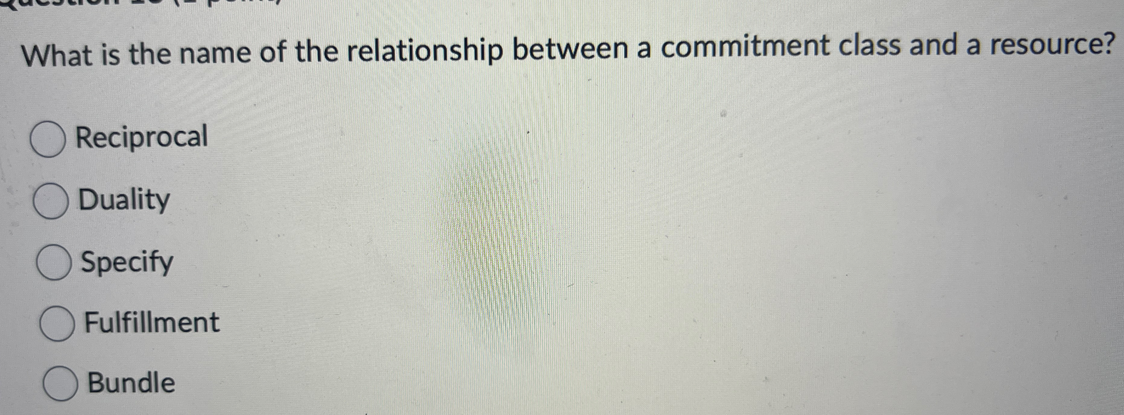  What is the name of the relationship between a commitment class