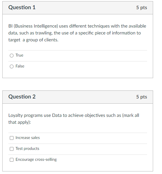  BI (Business Intelligence) uses different techniques with the available data, such