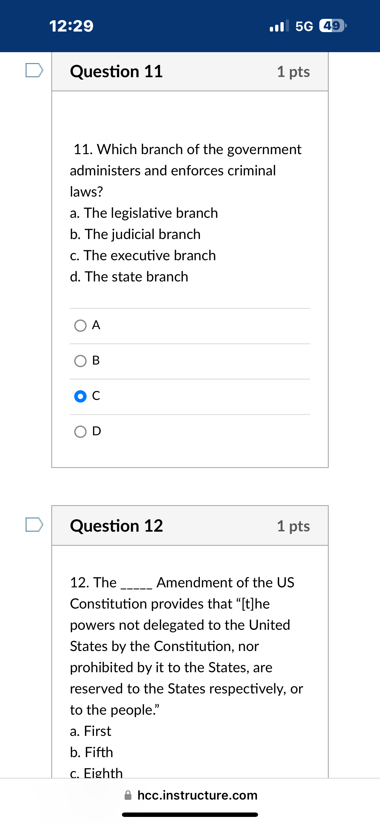 [ > Question 3 1 pts 3. Substantive criminal law deals with