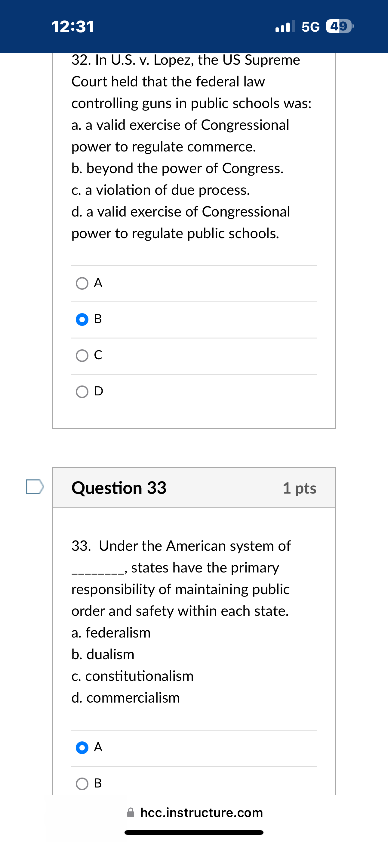 O False [ | Question 7 1 pts 7. One reason a
