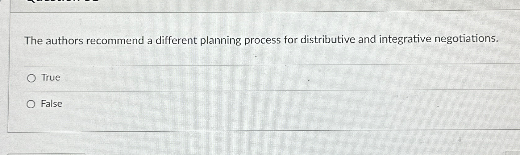  The authors recommend a different planning process for distributive and integrative