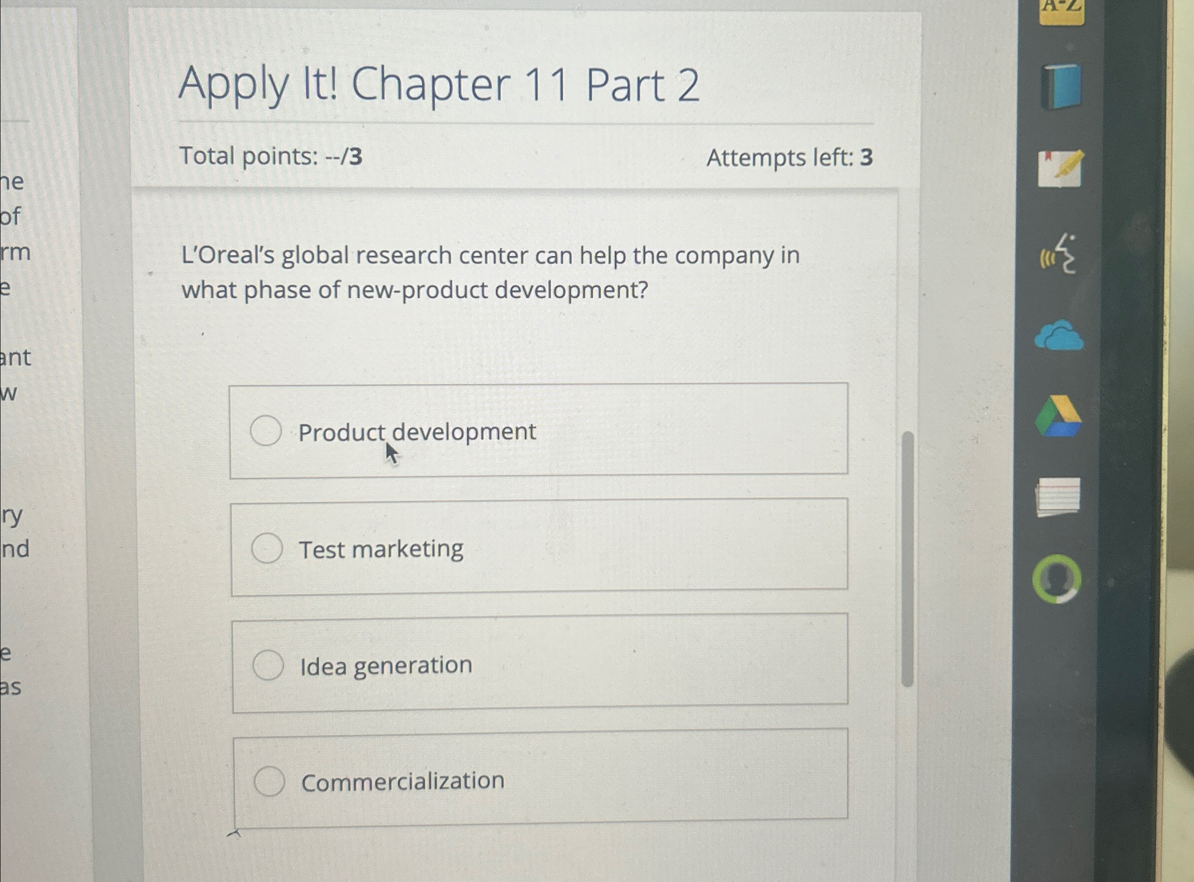  Apply It! Chapter 11 Part 2 Total points: --/3 Attempts left: