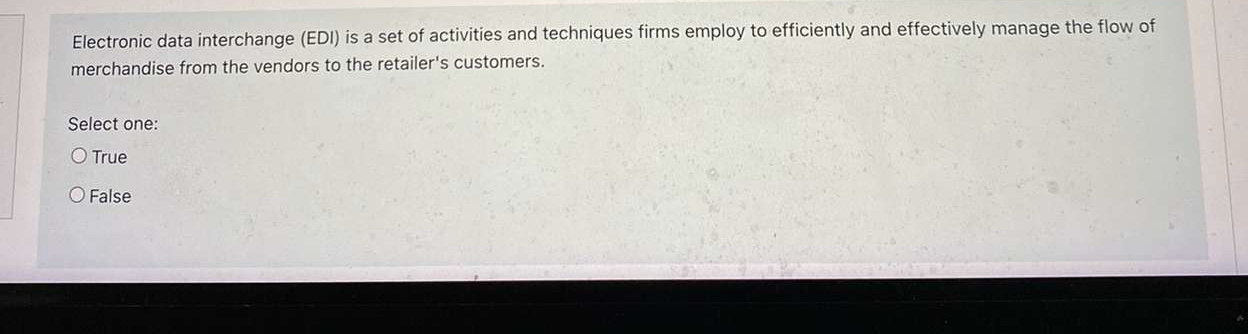  Electronic data interchange (EDI) is a set of activities and techniques