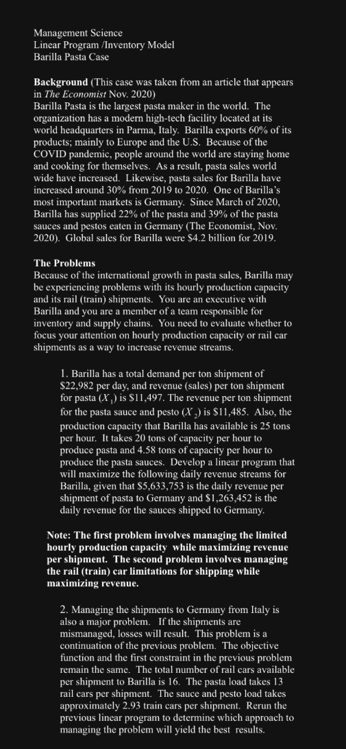  This is for my Quantative Methods class, show as much work