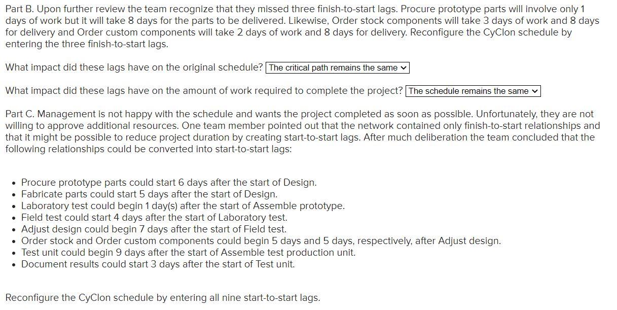 a project network-predecessor activities and activity time in days. The results of