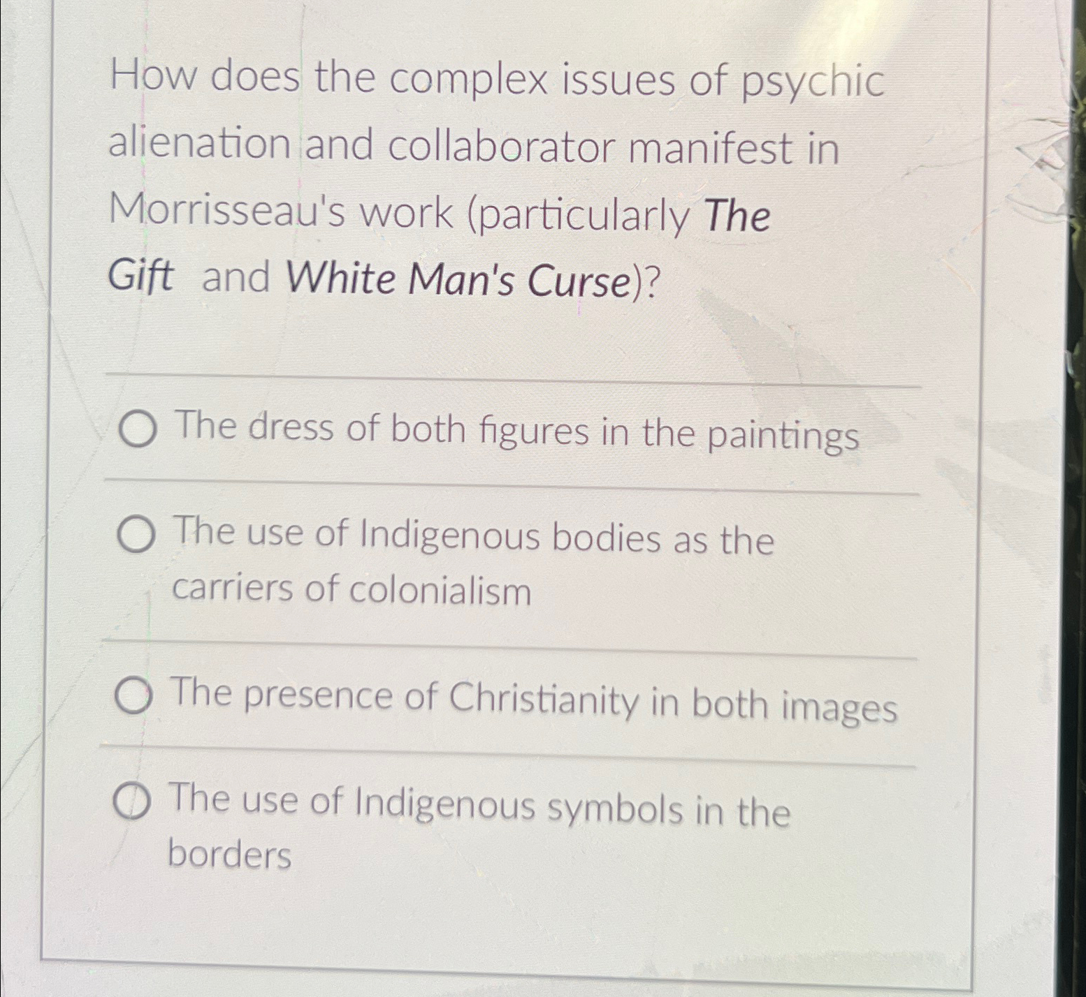  How does the complex issues of psychic alienation and collaborator manifest