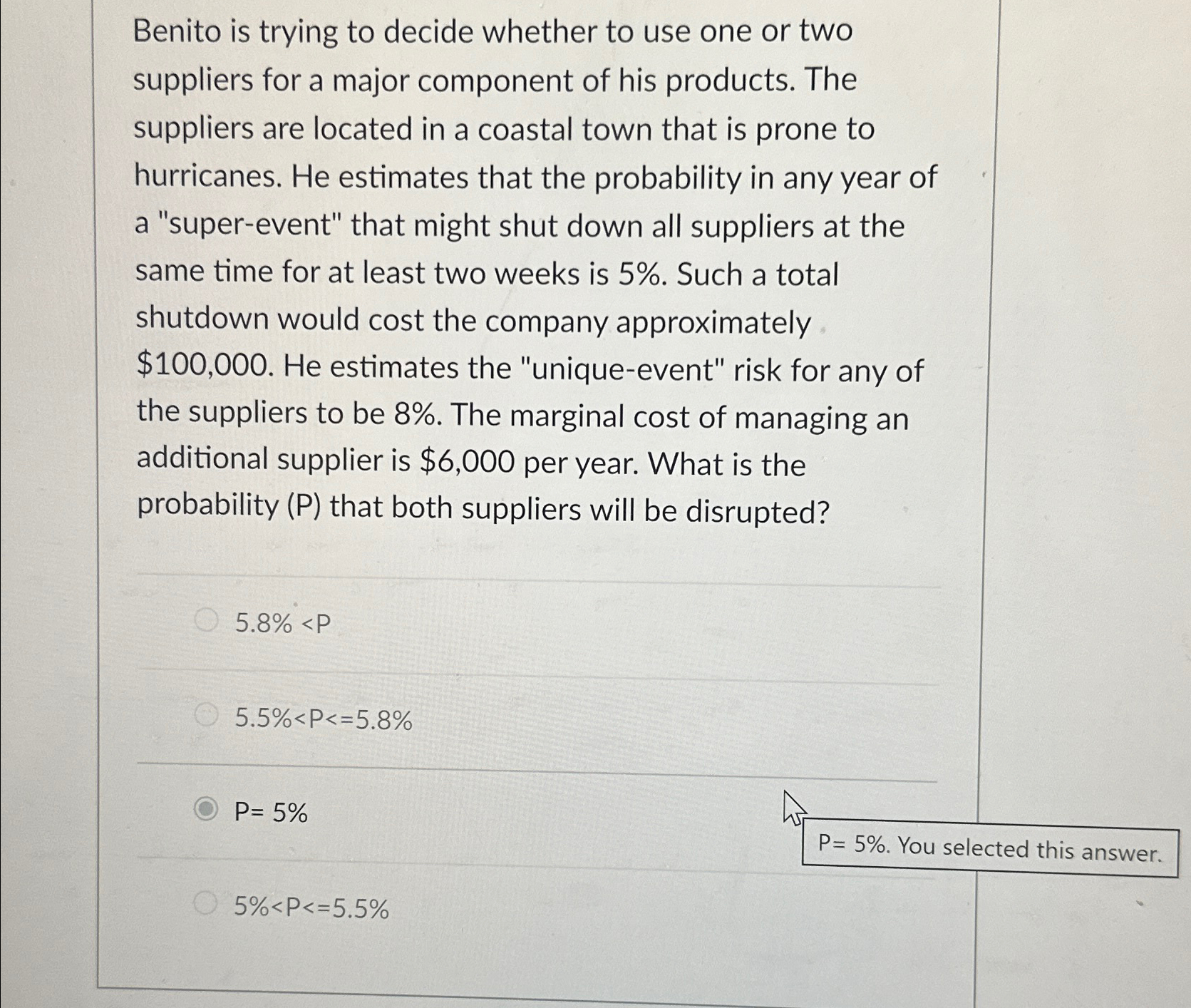  Benito is trying to decide whether to use one or two