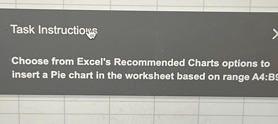  Task Instructions Choose from Excel's Recommended Charts options to insert a