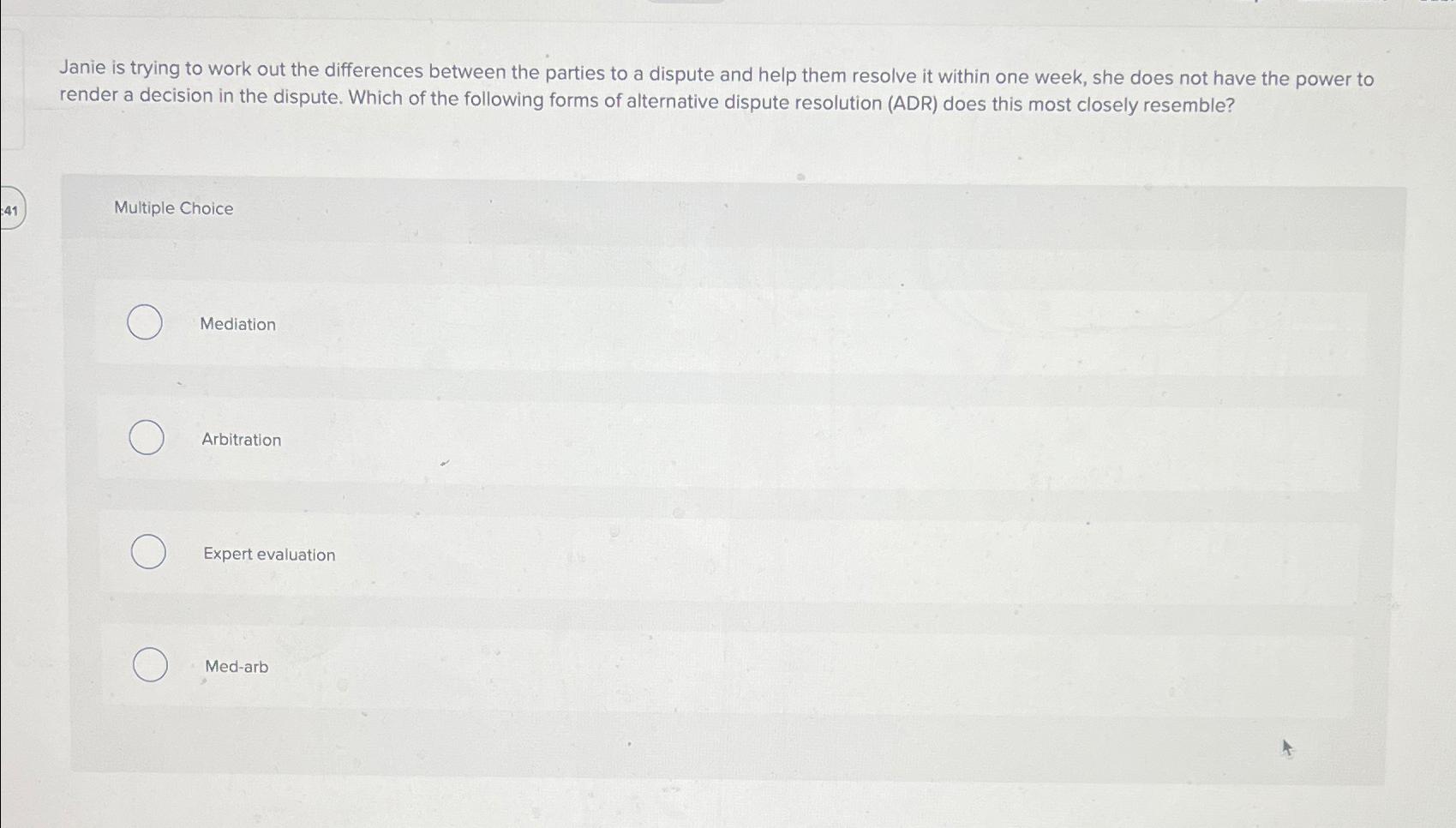  Janie is trying to work out the differences between the parties