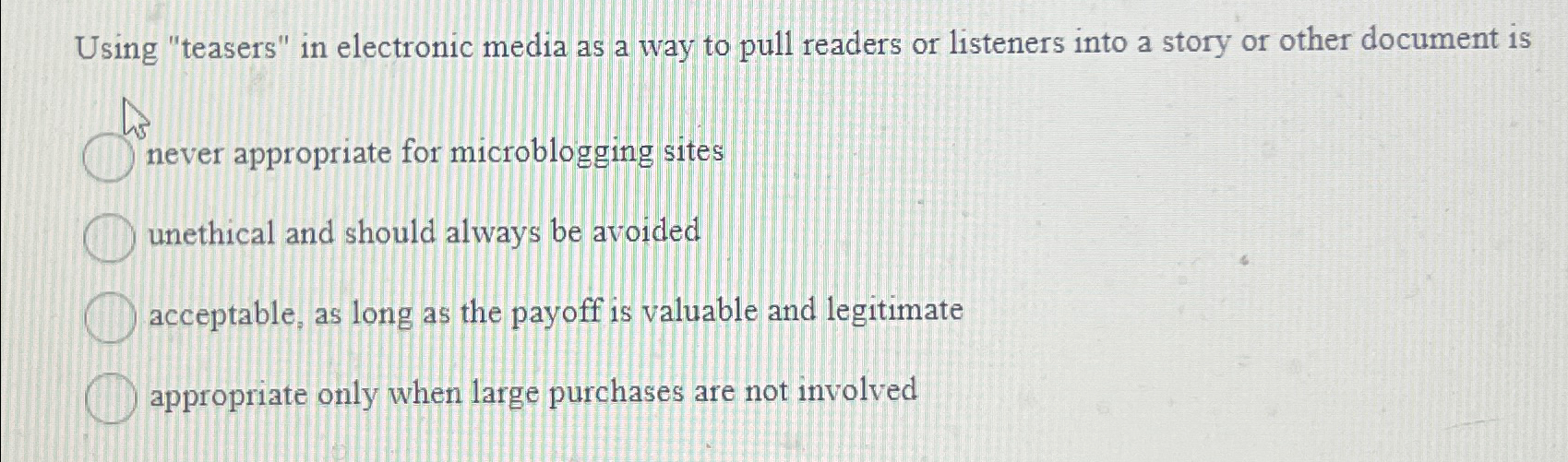  Using "teasers" in electronic media as a way to pull readers