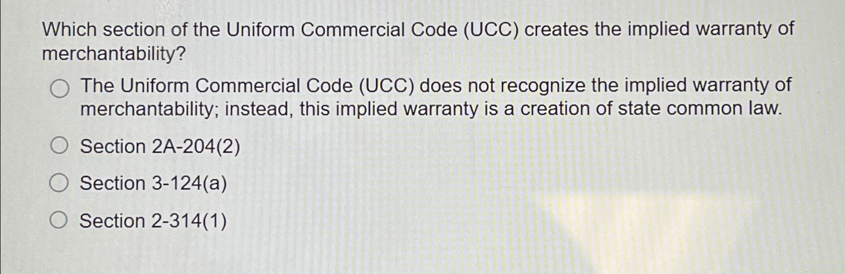  Which section of the Uniform Commercial Code (UCC) creates the implied