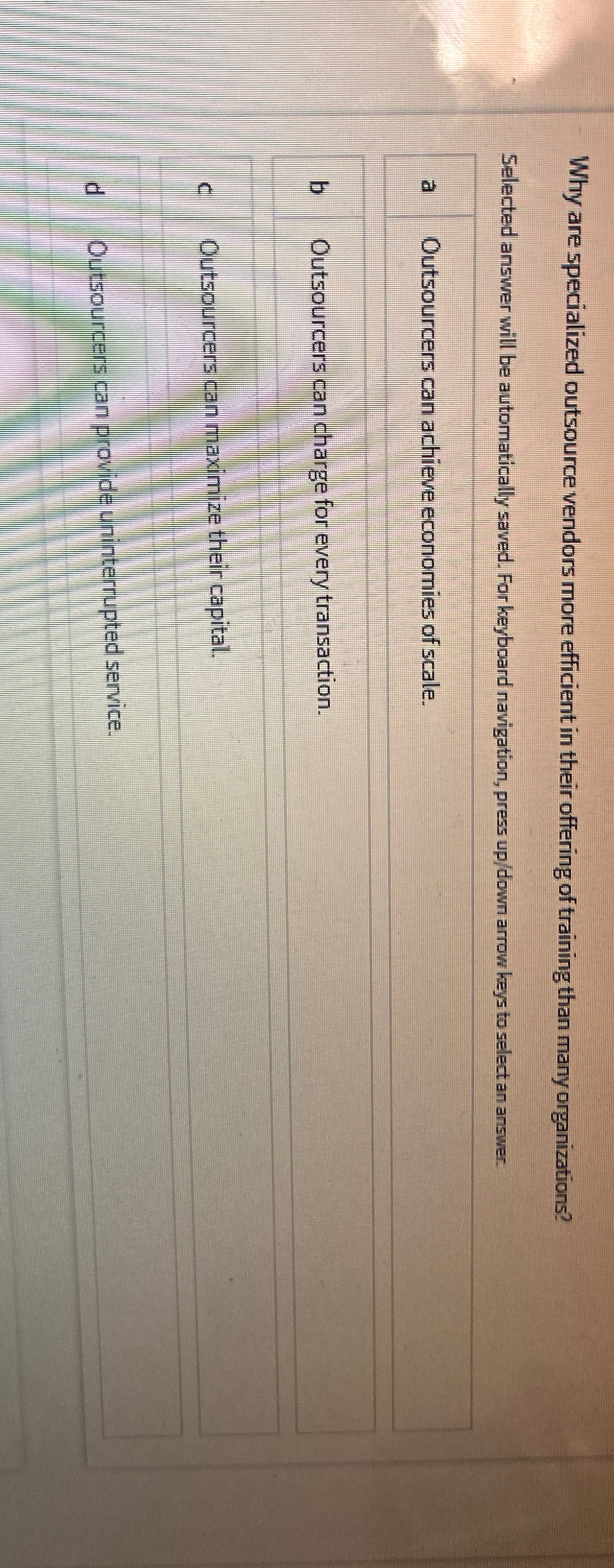  Why are specialized outsource vendors more efficient in their offering of